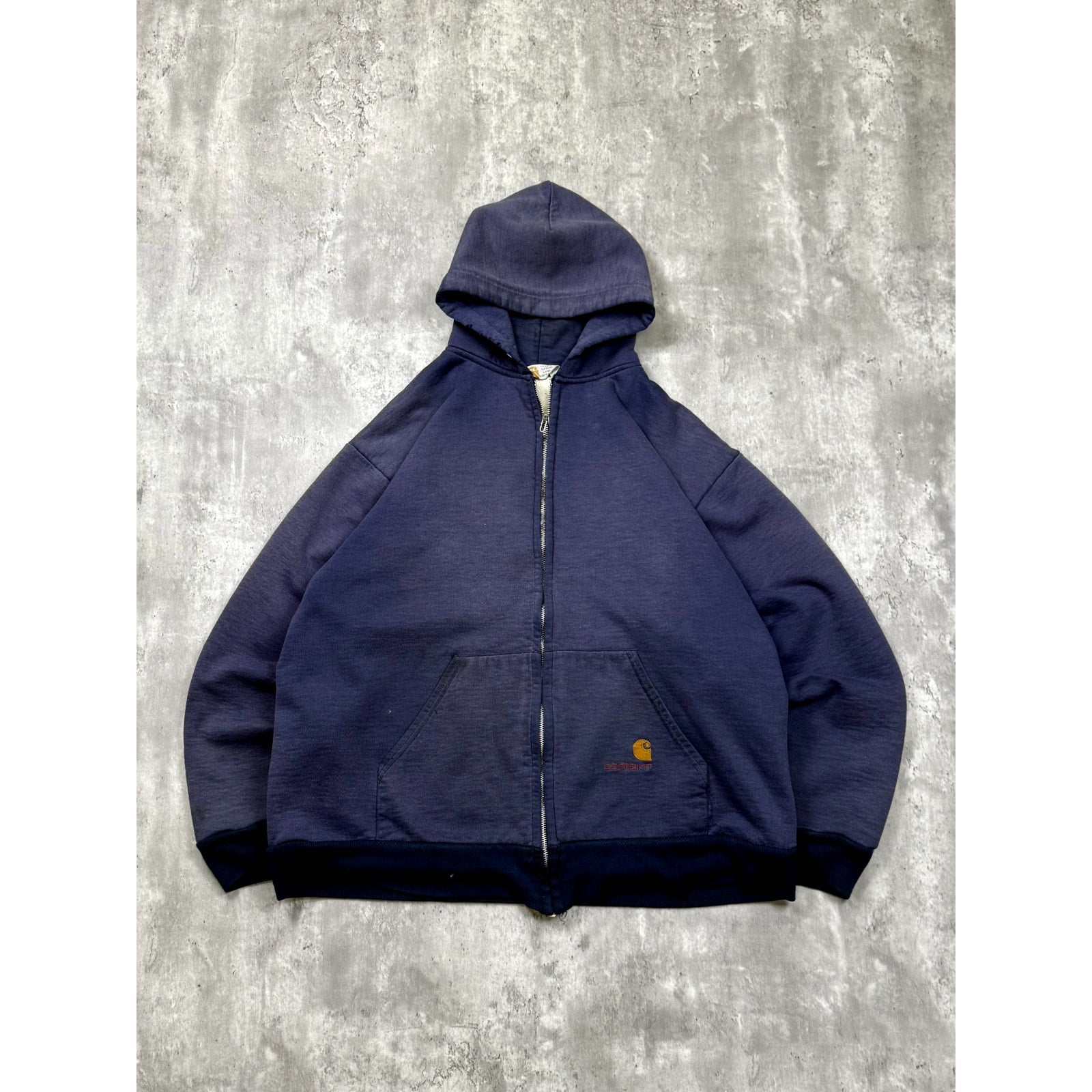 Vintage 90s Carhartt Thermal Lined Full Zip Hooded Workwear Sweatshirt Size XL