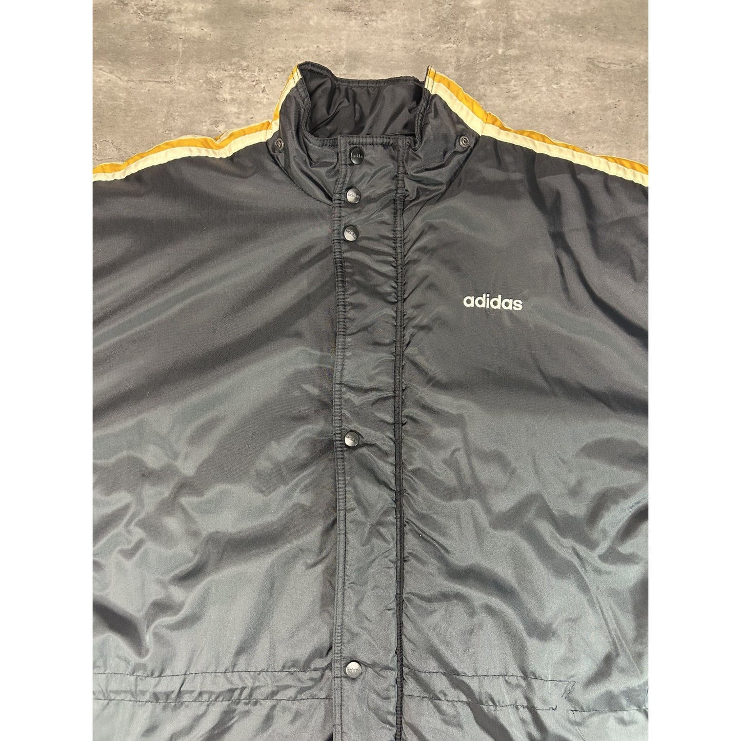 Vintage 90s Adidas Embroidered Logo Insulated Full Zip Long Jacket Size XL