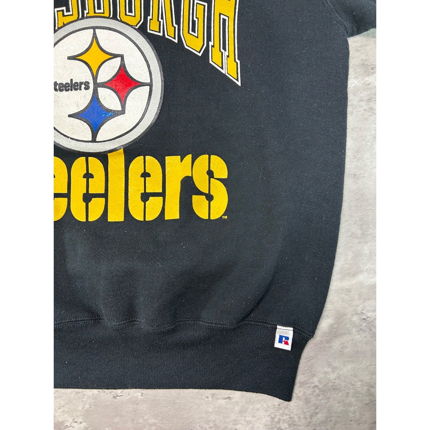 Vintage 90s Pittsburgh Steelers NFL Graphic Spellout Football Sweatshirt Medium