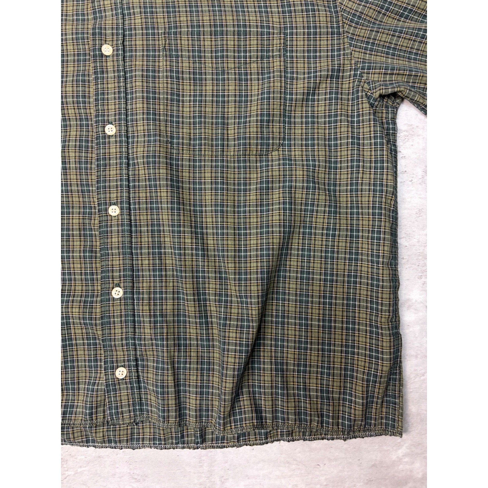 Vintage Basic Editions Single Pocket Plaid Cropped Button Up Shirt Size Large