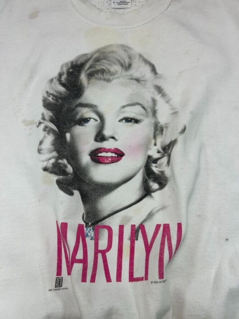 Vintage Marilyn Monroe Big Face Graphic Sweatshirt Size Medium White