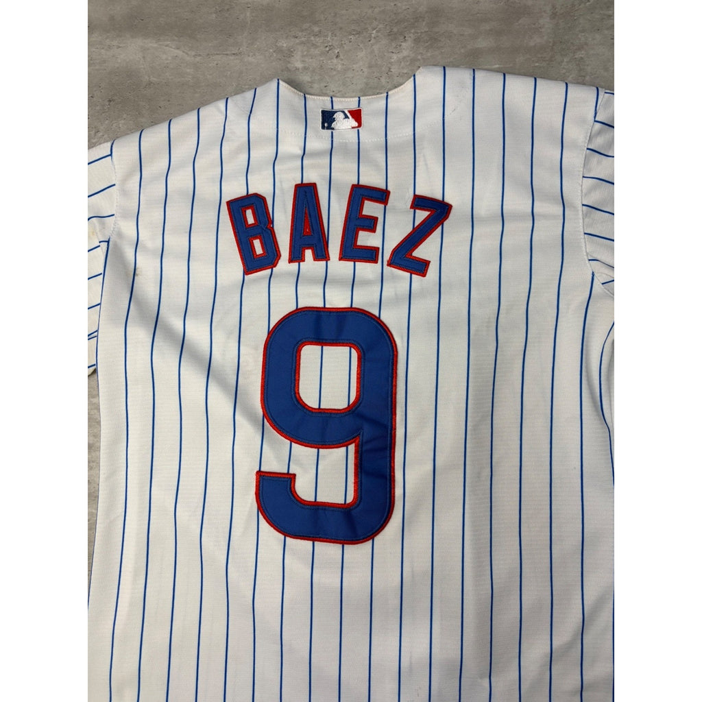Javier Baez #9 Chicago Cubs MLB Stitched Pinstripe Baseball Jersey Size Large