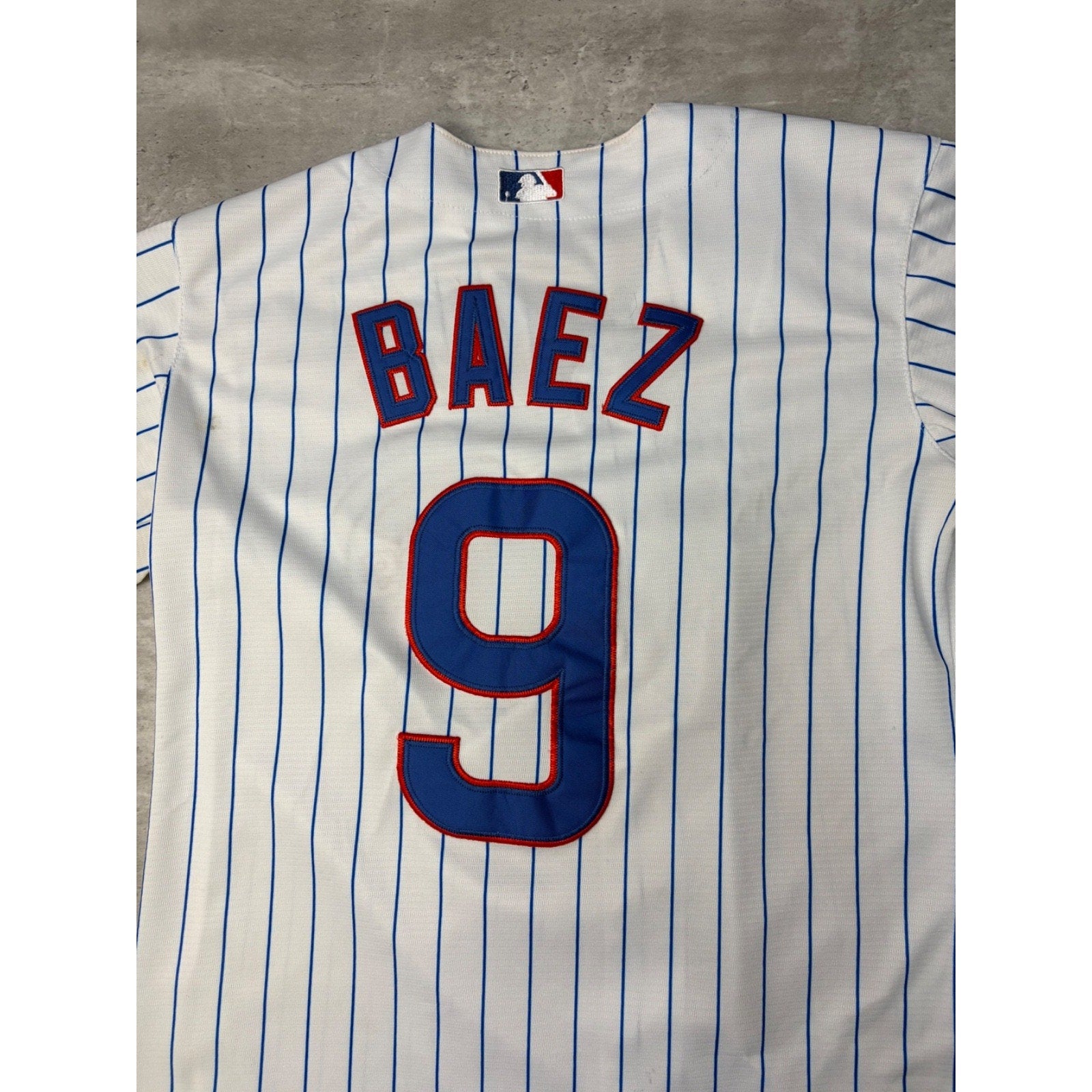 Javier Baez #9 Chicago Cubs MLB Stitched Pinstripe Baseball Jersey Size Large