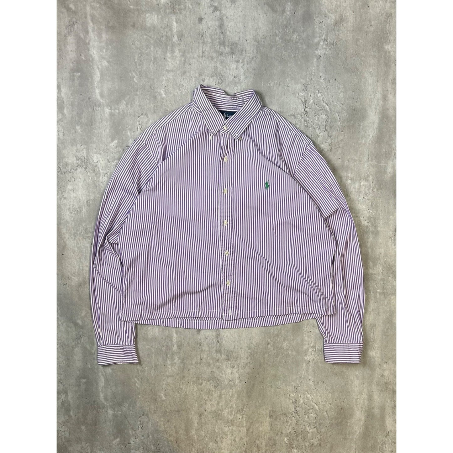 Vintage Polo Ralph Lauren Embroidered Pony Cropped Button Up Shirt Size XL