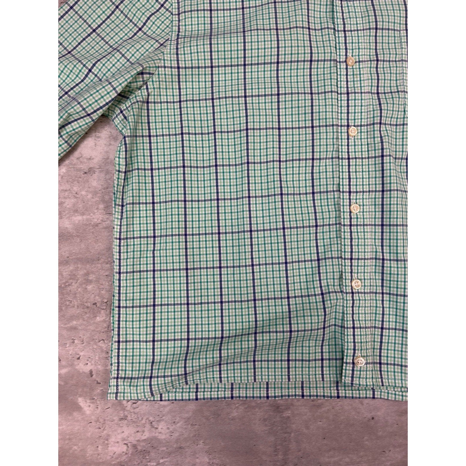 Vintage Chaps Plaid Print Reworked Cropped Long Sleeve Button Up Shirt Sz Large