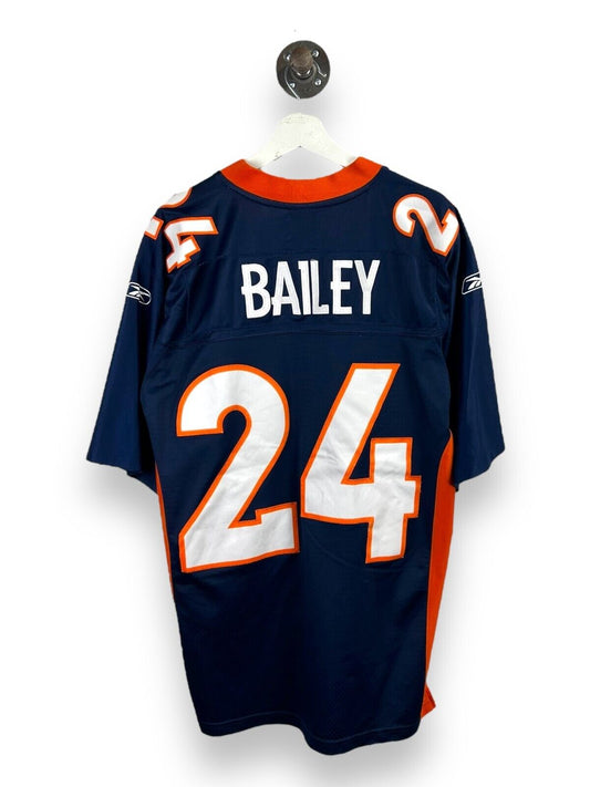 Vintage Champ Bailey #24 Denver Broncos NFL Reebok Football Jersey Size Medium