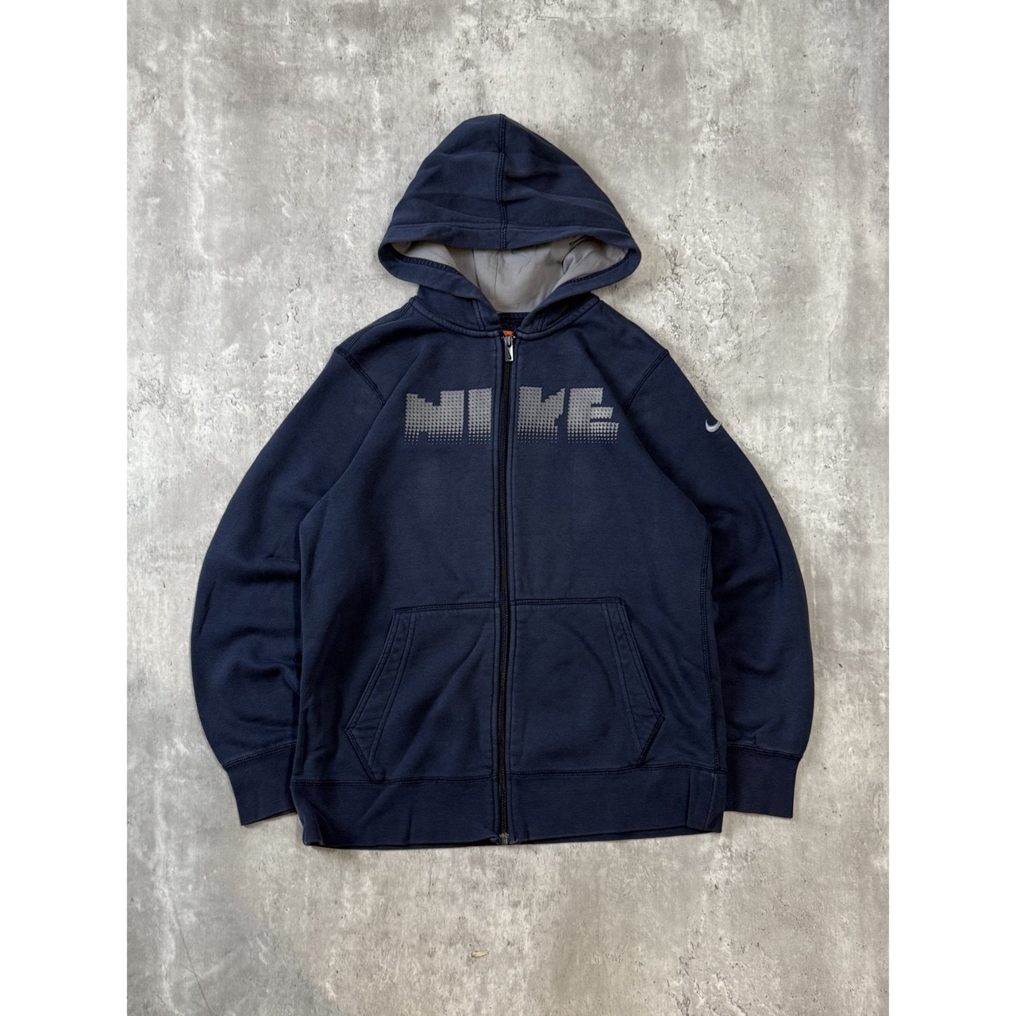 Vintage 2000s Nike Graphic Spellout Full Zip Hooded Sweatshirt Size YOUTH Large