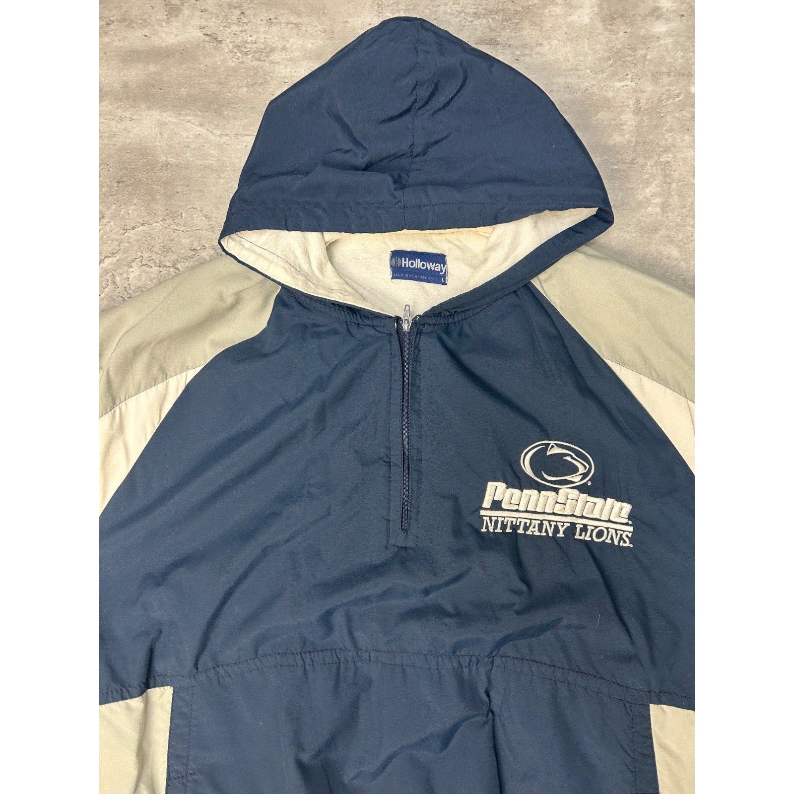 Vintage 90s Penn State Nittany Lions NCAA Hooded Windbreaker Jacket Size Large