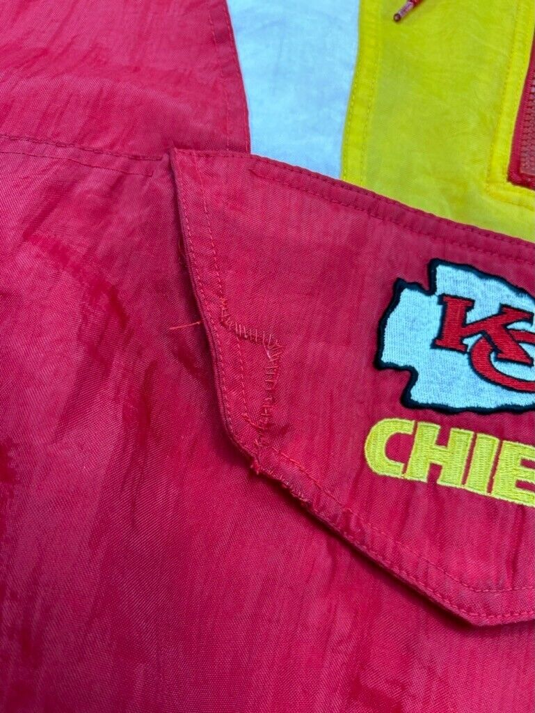 Vintage 90s Kansas City Chiefs NFL Starter 1/2 Zip Insulated Jacket Size Medium