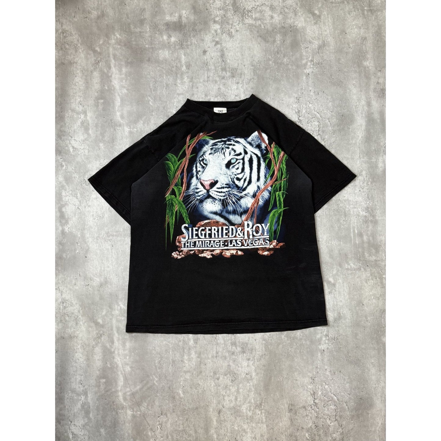 Vintage 90s Siegfried & Roy Tiger Graphic Las Vegas Destination T-Shirt Sz Large