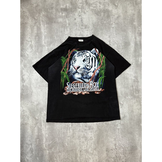 Vintage 90s Siegfried & Roy Tiger Graphic Las Vegas Destination T-Shirt Sz Large