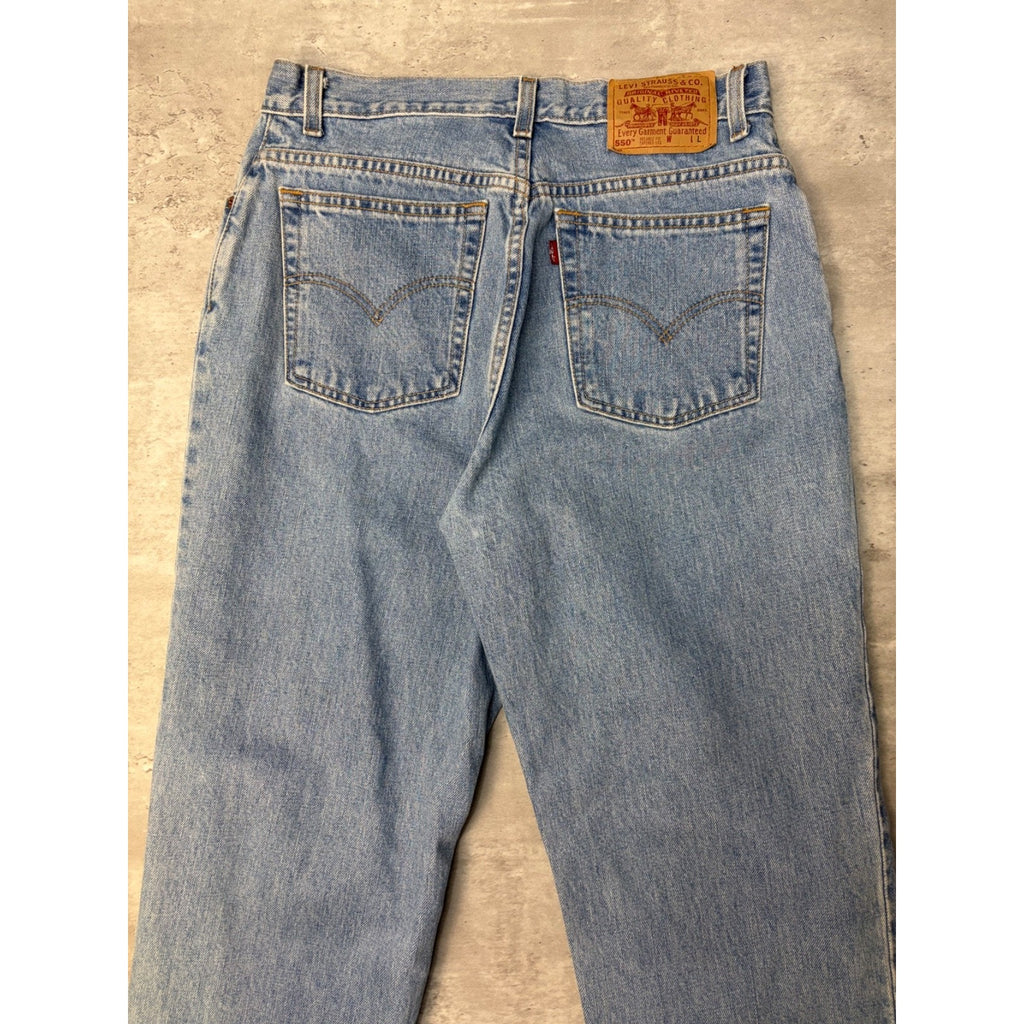 Vintage 90s Levis 550 Red Tab Light Wash Denim Pants Size 30