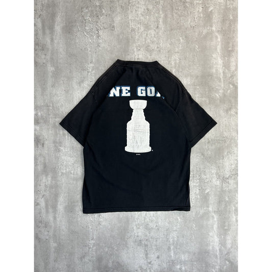 Vintage 90s San Jose Sharks NHL One Team One Goal Graphic T-Shirt Size Large