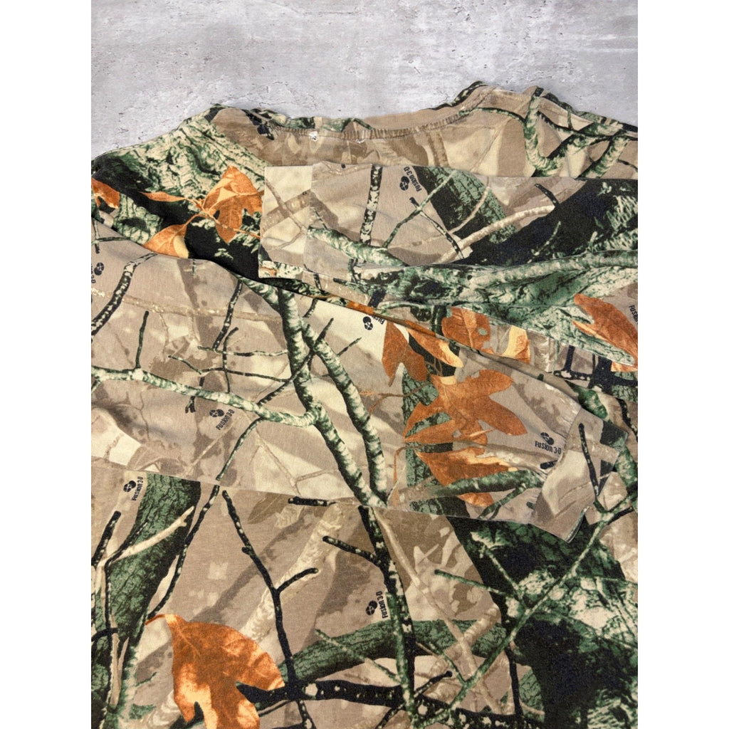 Vintage Fusion 3D Tree Camo Hunting Long Sleeve T-Shirt Size Large