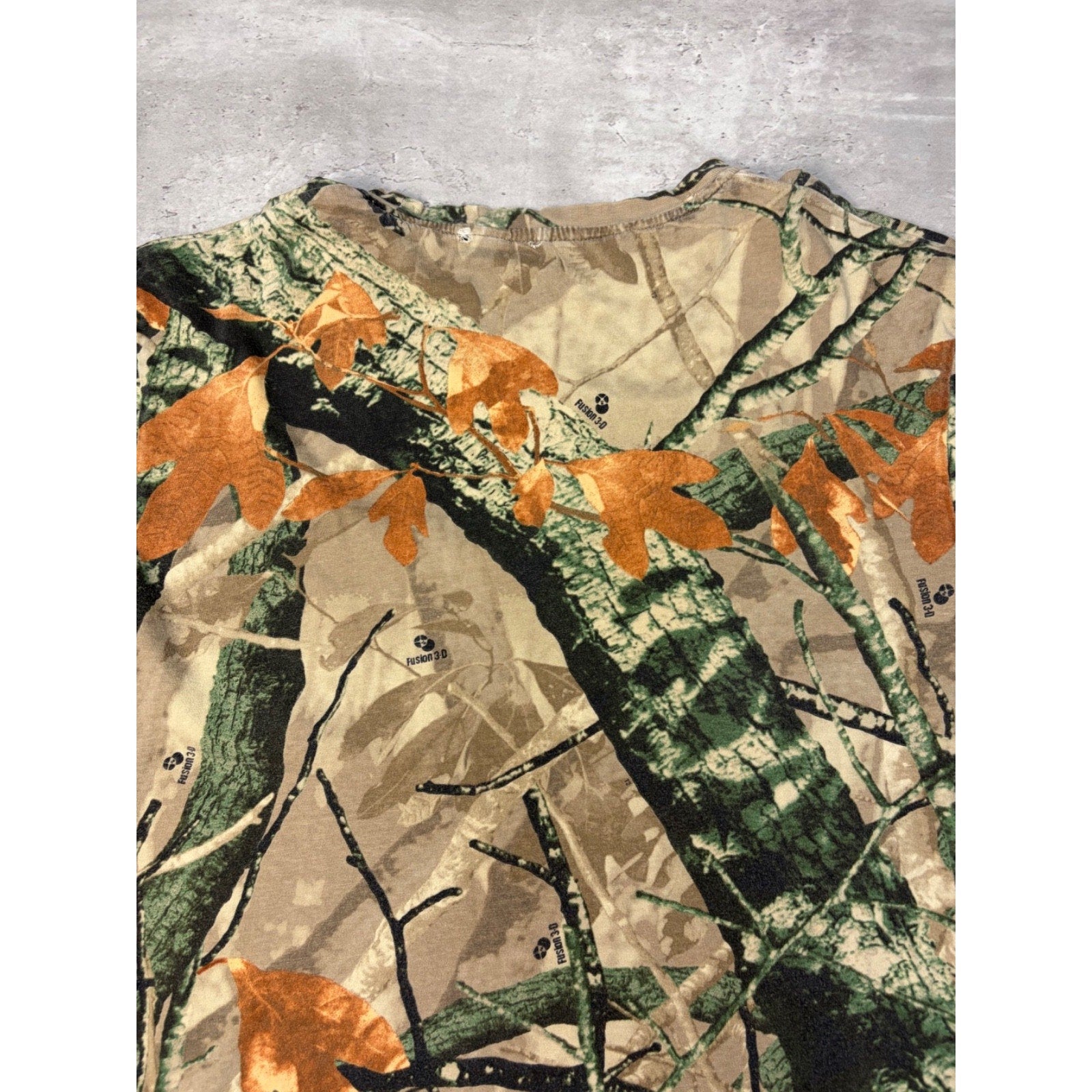 Vintage Fusion 3D Tree Camo Hunting Long Sleeve T-Shirt Size Large