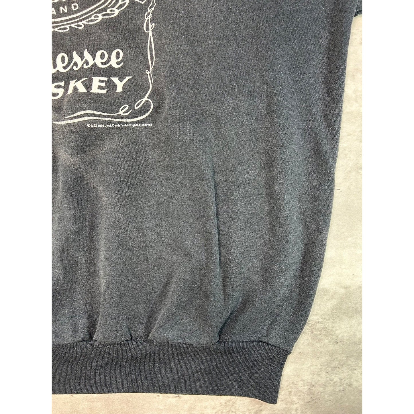 Vintage 1998 Jack Daniels Whiskey Classic Graphic Sweatshirt Size 2XL Black