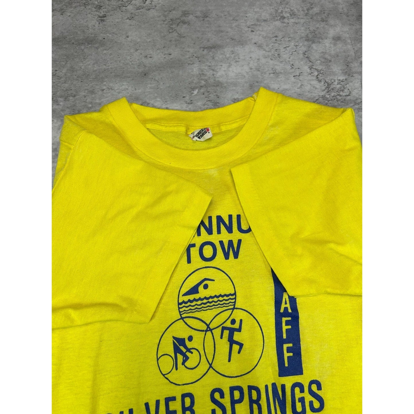 Vintage 1980s 4th Annual Silver Spring Triathlon Graphic T-Shirt Size Small