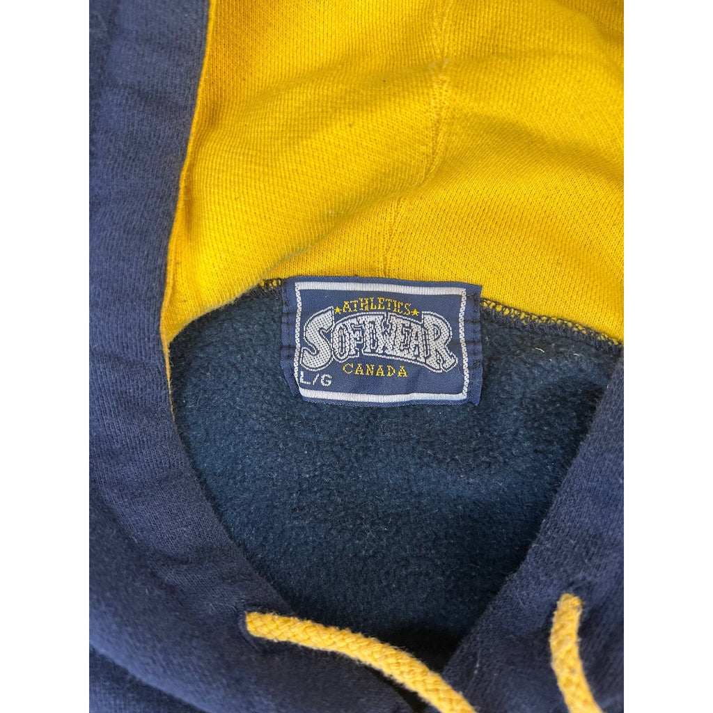 Vintage 90s Notre Dame Fighting Irish NCAA Embroidered Hooded Sweatshirt Large