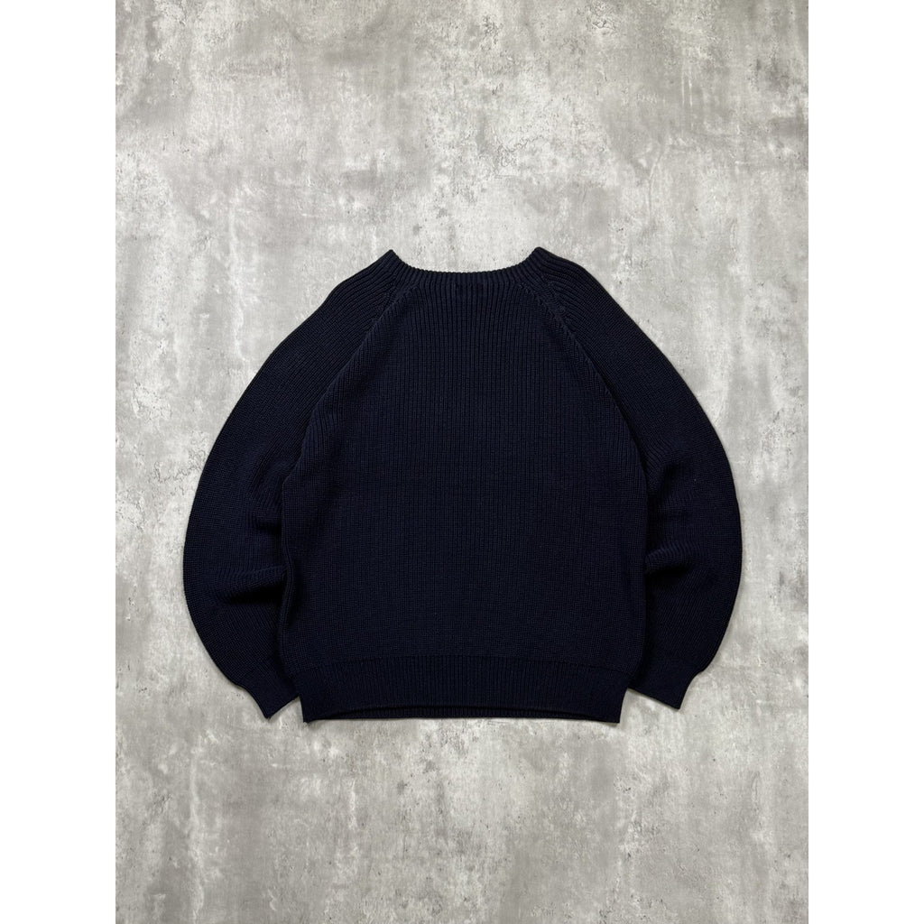 Vintage Lands End Solid Print Ribbed Pullover Knit Sweater Size Large