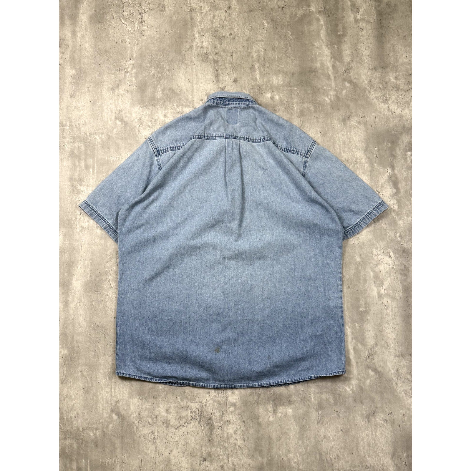 Vintage Dickies Light Wash Denim Single Pocket Button Up Shirt Size XLT