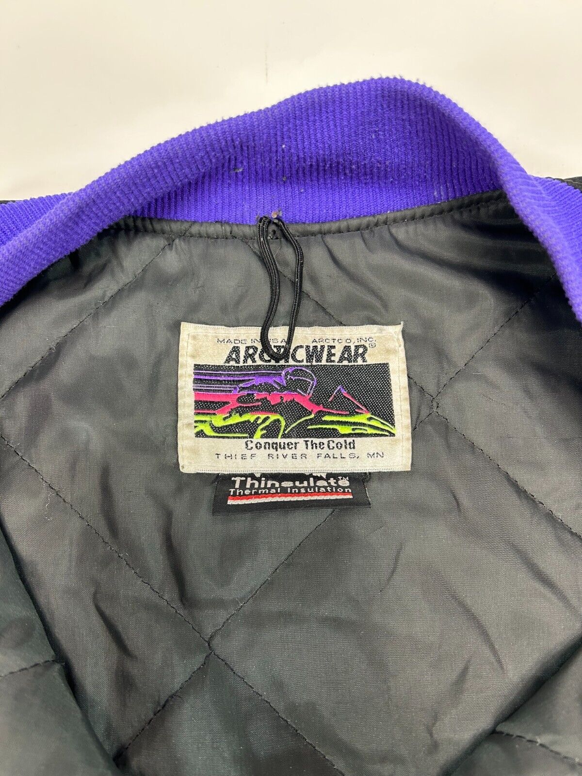 Vintage 90s Arctic Cat Team Arctic Embroidered Nylon Windbreaker Jacket Size Large