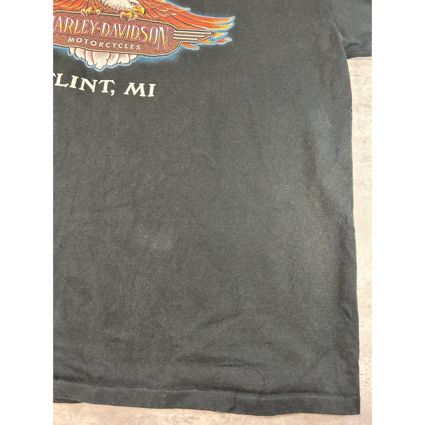 Vintage 1998 Harley Davidson Motorcycles 1/4 Button Graphic Button Up Shirt 3XL