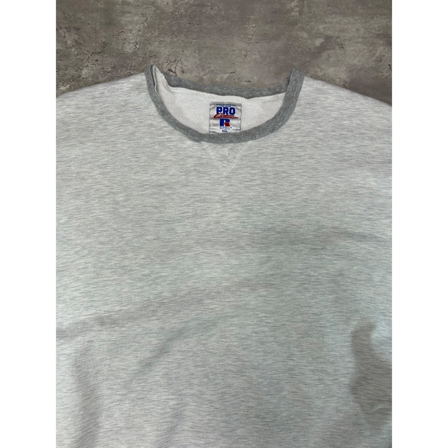 Vintage 90s Russell Athletic Pro Cotton Two Tone Blank Crewneck Sweatshirt 2XL