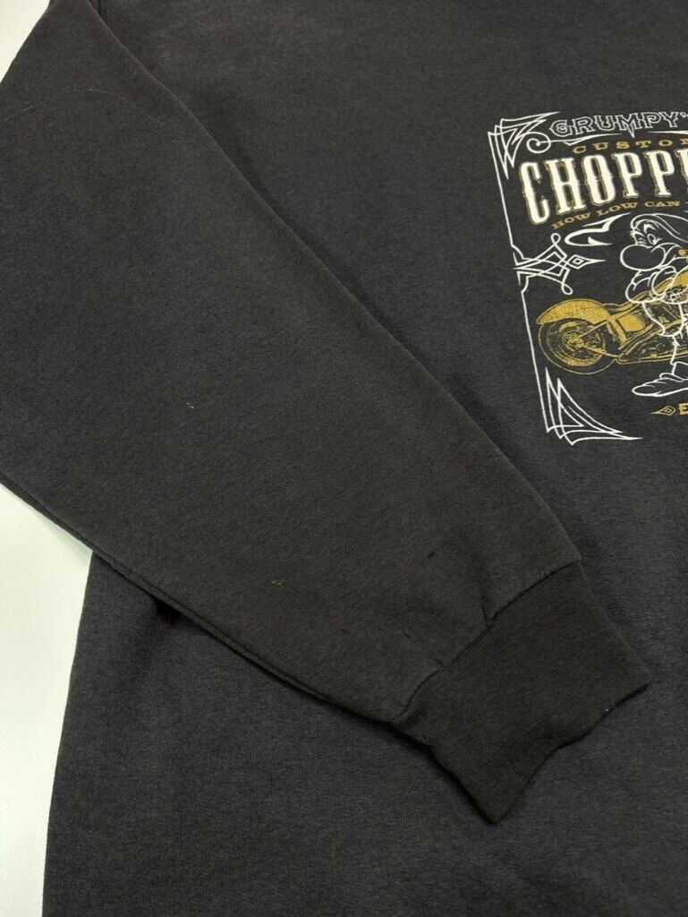 Vintage 90s Disney Grumpy's Choppers Cartoon Graphic Hooded Sweatshirt Size XL