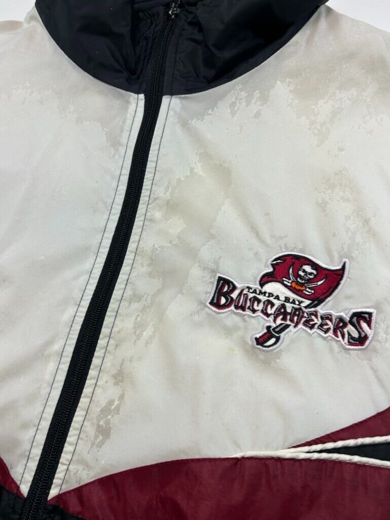 Vtg 90s Tampa Bay Buccaneers NFL Embroidered Nylon Windbreaker Jacket Sz Large