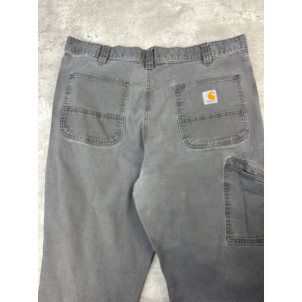 Carhartt Relaxed Fit Canvas Workwear Gray Five Pocket Pants Size 37