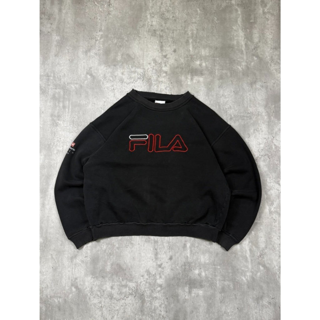 Vintage 90s Fila Embroidered Logo Spellout Sweatshirt Size Small