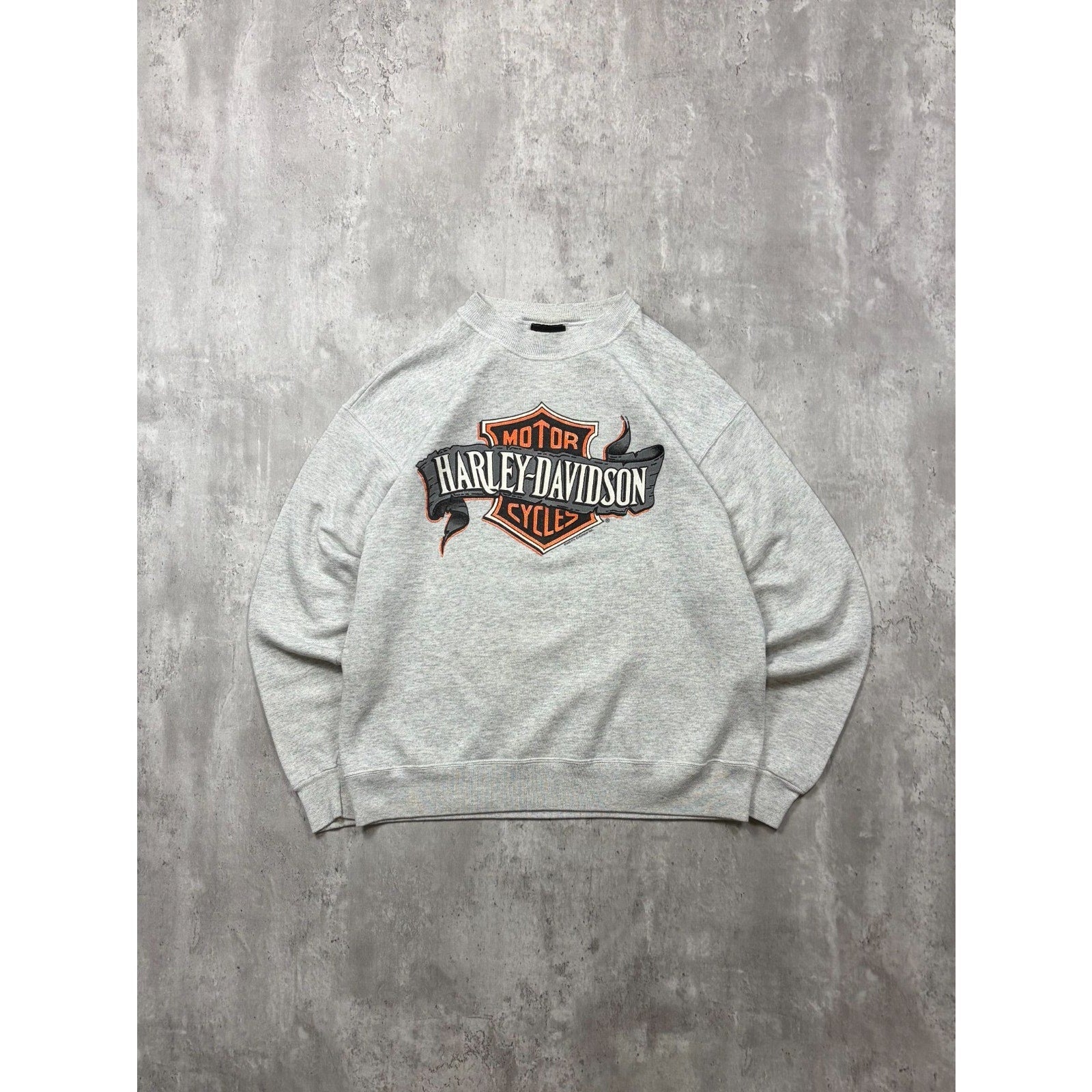 Vintage 1990 Harley Davidson Ribbon Graphic Spellout Sweatshirt Size Large