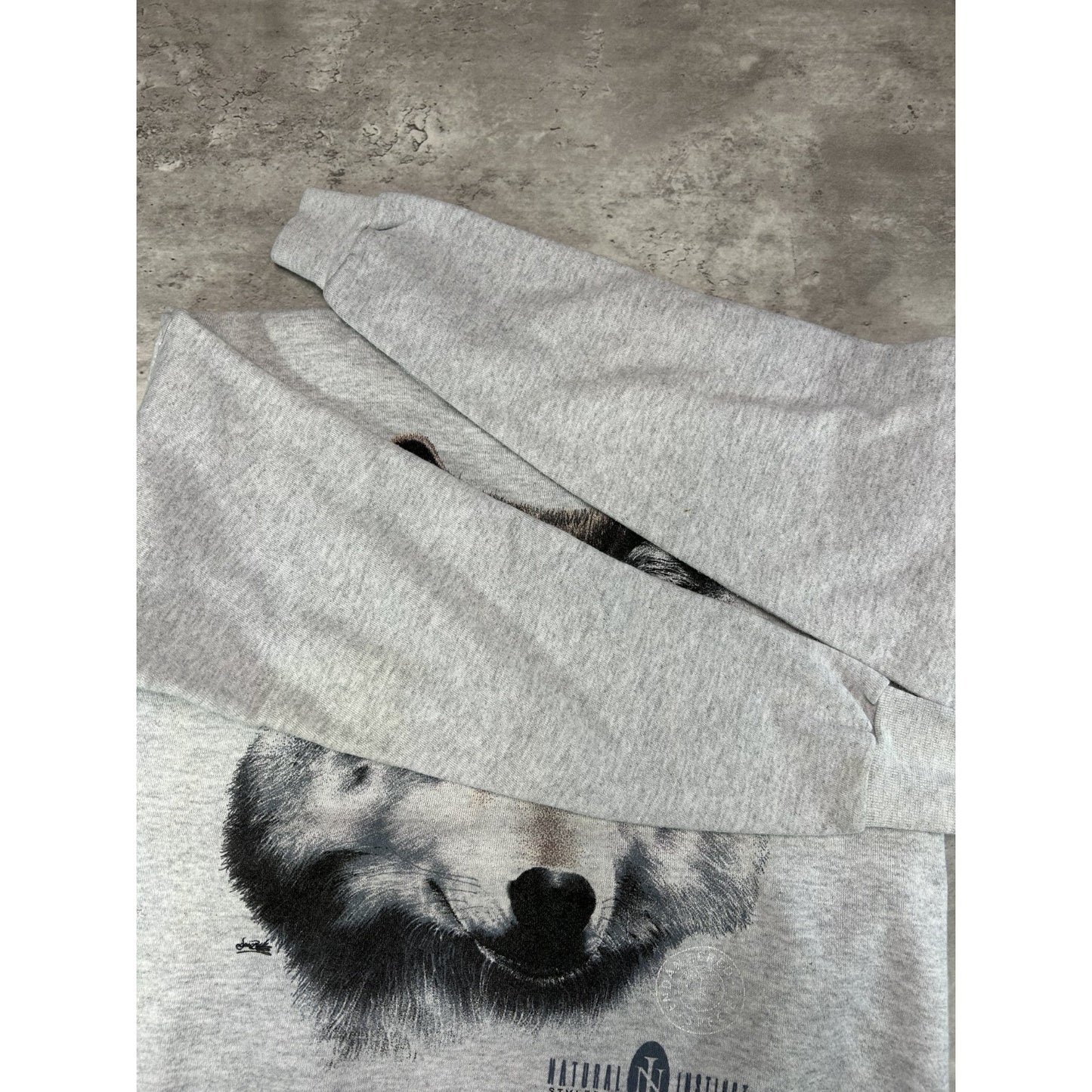 Vintage 90s Wolf Big Graphic Animal Nature Wilderness Sweatshirt Size Large
