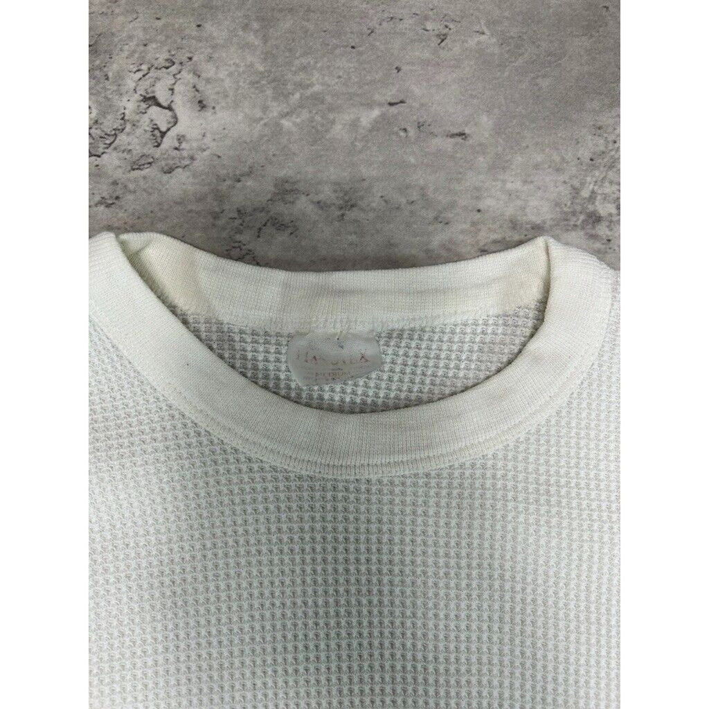 Vintage 1980s Handex Blank Thermal Print Long Sleeve T-Shirt Size Medium