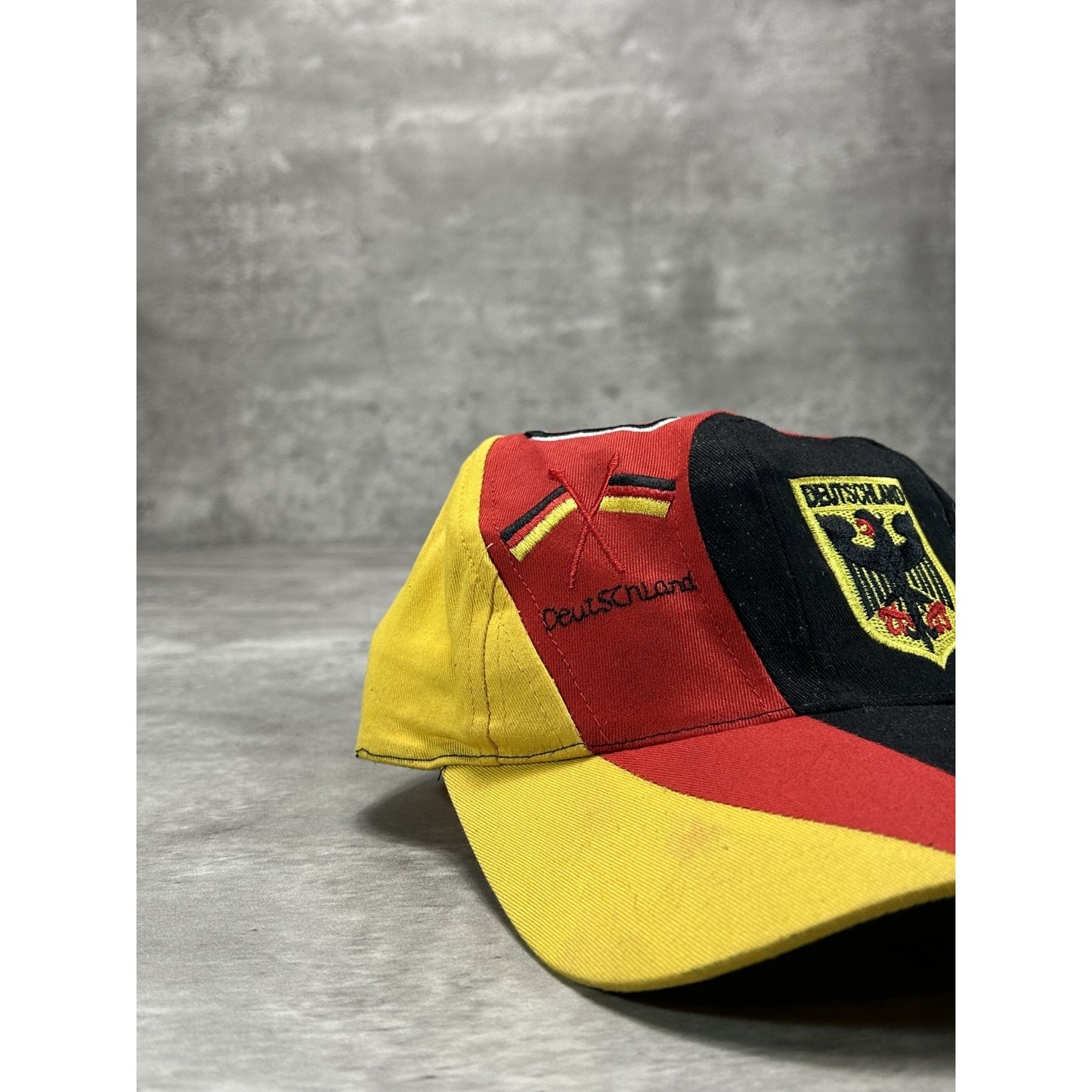 Vintage 90s Team Germany Deutschland World Cup Cap Swirl Snapback Hat OSFA