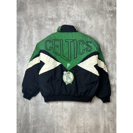 Vintage 90s Boston Celtics NBA Insulated Full Zip Nylon Jacket Size XL
