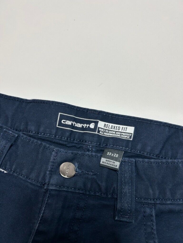 Carhartt Relaxed Fit Canvas Workwear 5 Pocket Pants Size 33W Blue