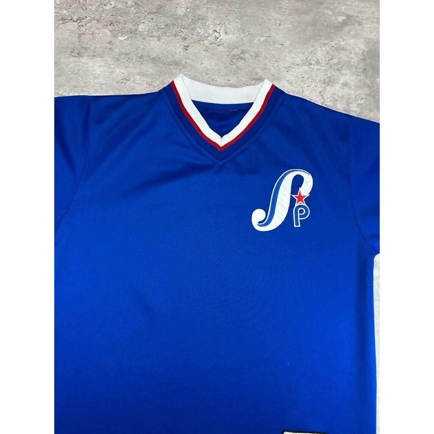 Vintage Y2K Southpole Embroidered Logo Pullover Baseball Jersey Size Medium Blue