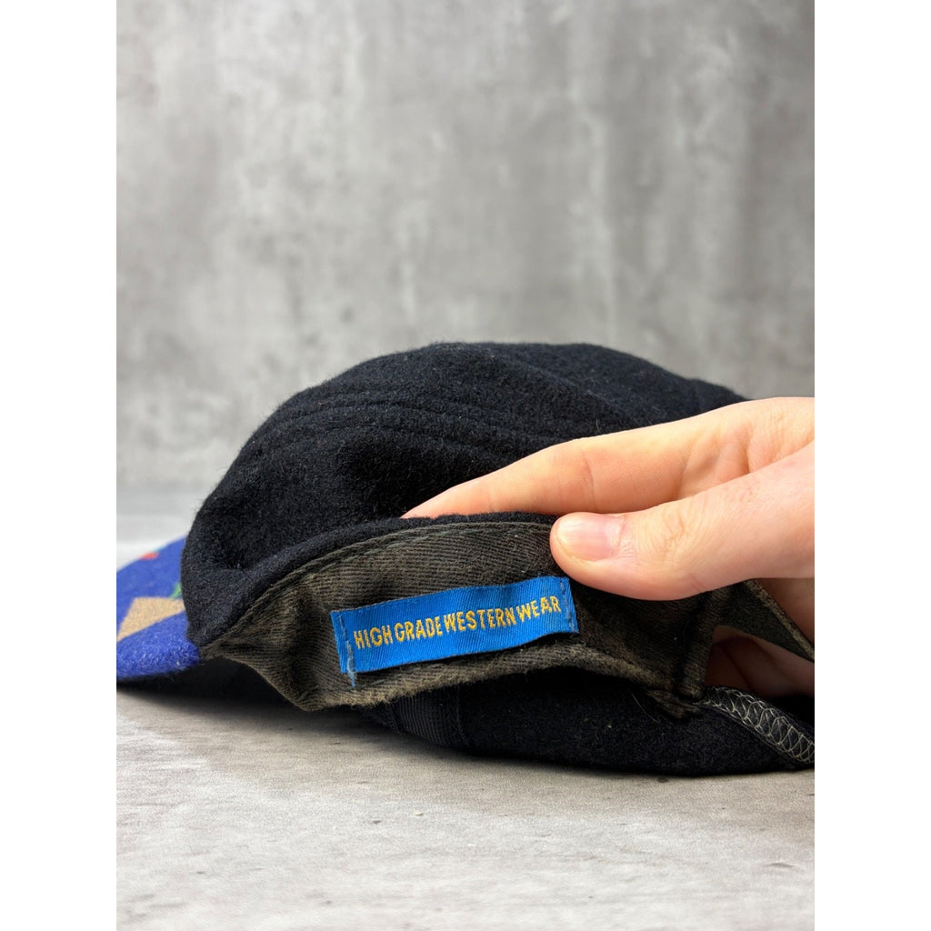 Vintage Pendleton Embroidered Spellout Aztec Brim Western Strapback Hat OSFA