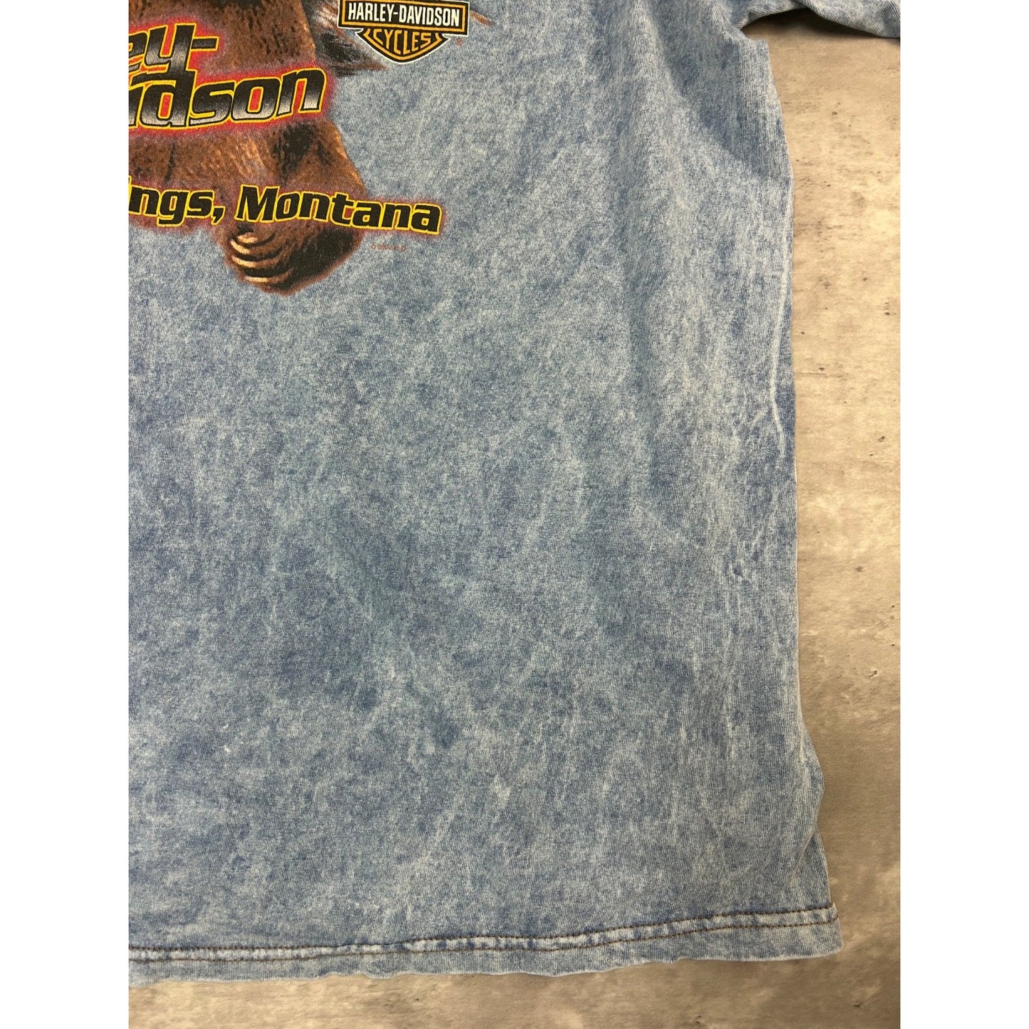 Vintage Harley Davidson Montana Bear Graphic Tye Dye T-Shirt Size XL