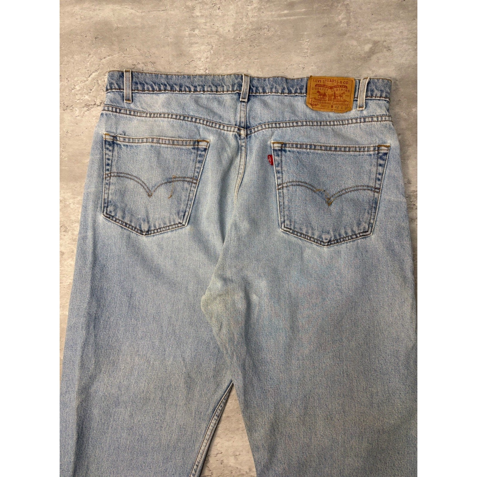 Vintage Levis 505 Red Tab Straight Leg Light Wash Denim Pants Size 40