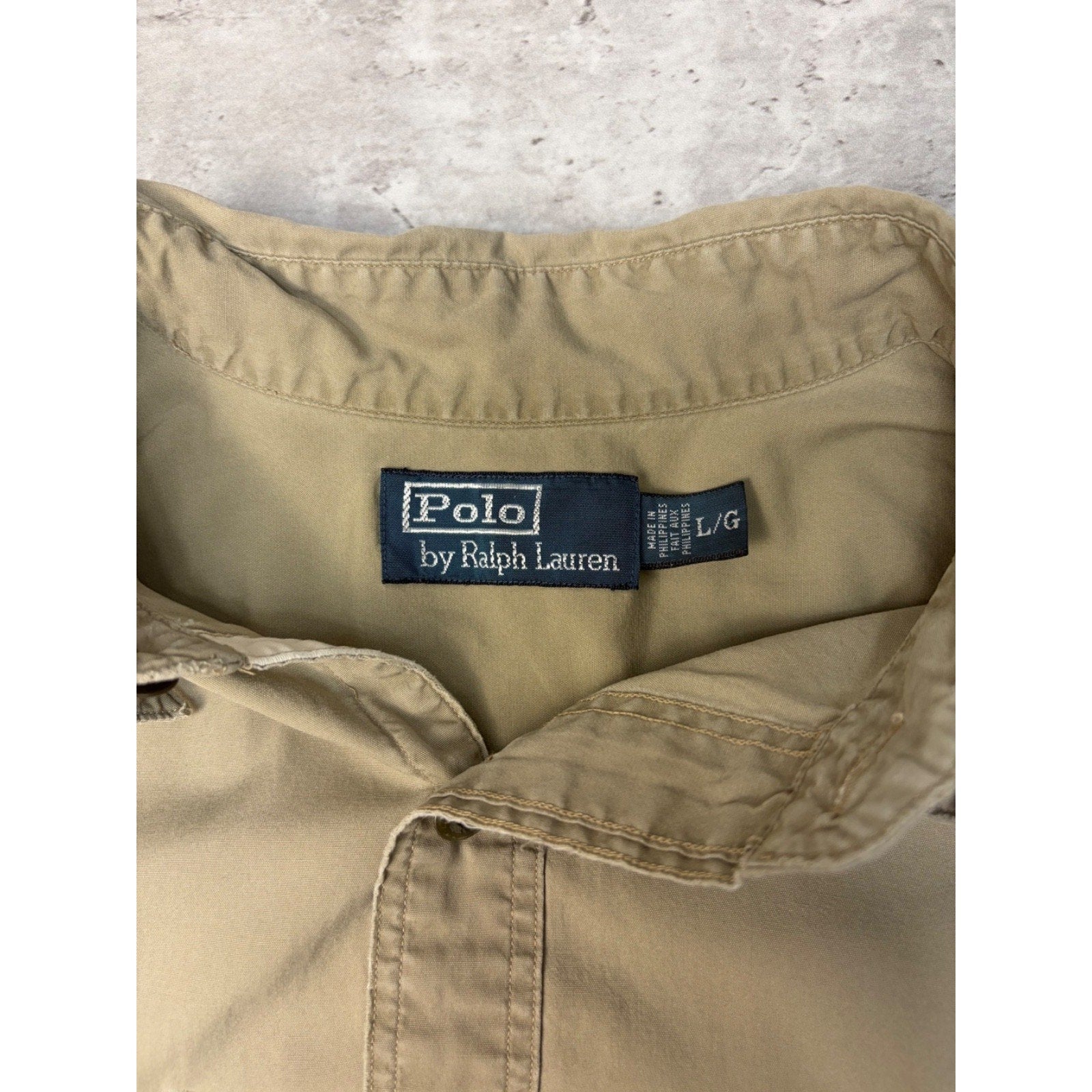 Vintage Polo Ralph Lauren Double Pocket Long Sleeve Button Up Shirt Size Large