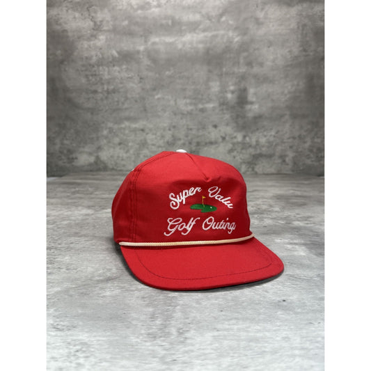 Vintage 90s Super Valu Golf Outing Embroidered Spellout Snapback Hat OSFA