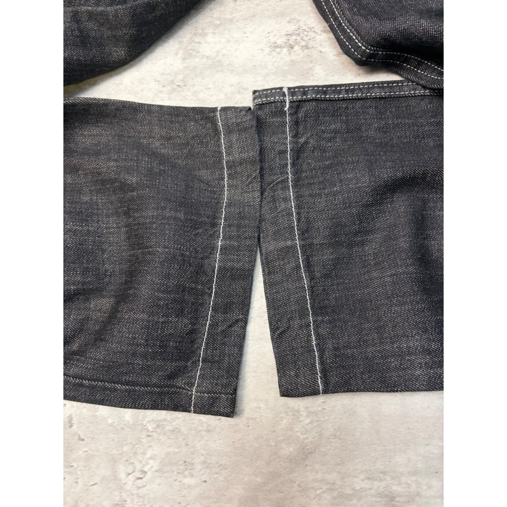 Vintage Y2K Womens Johnny Blaze Embroidered Black Wash Denim Pants