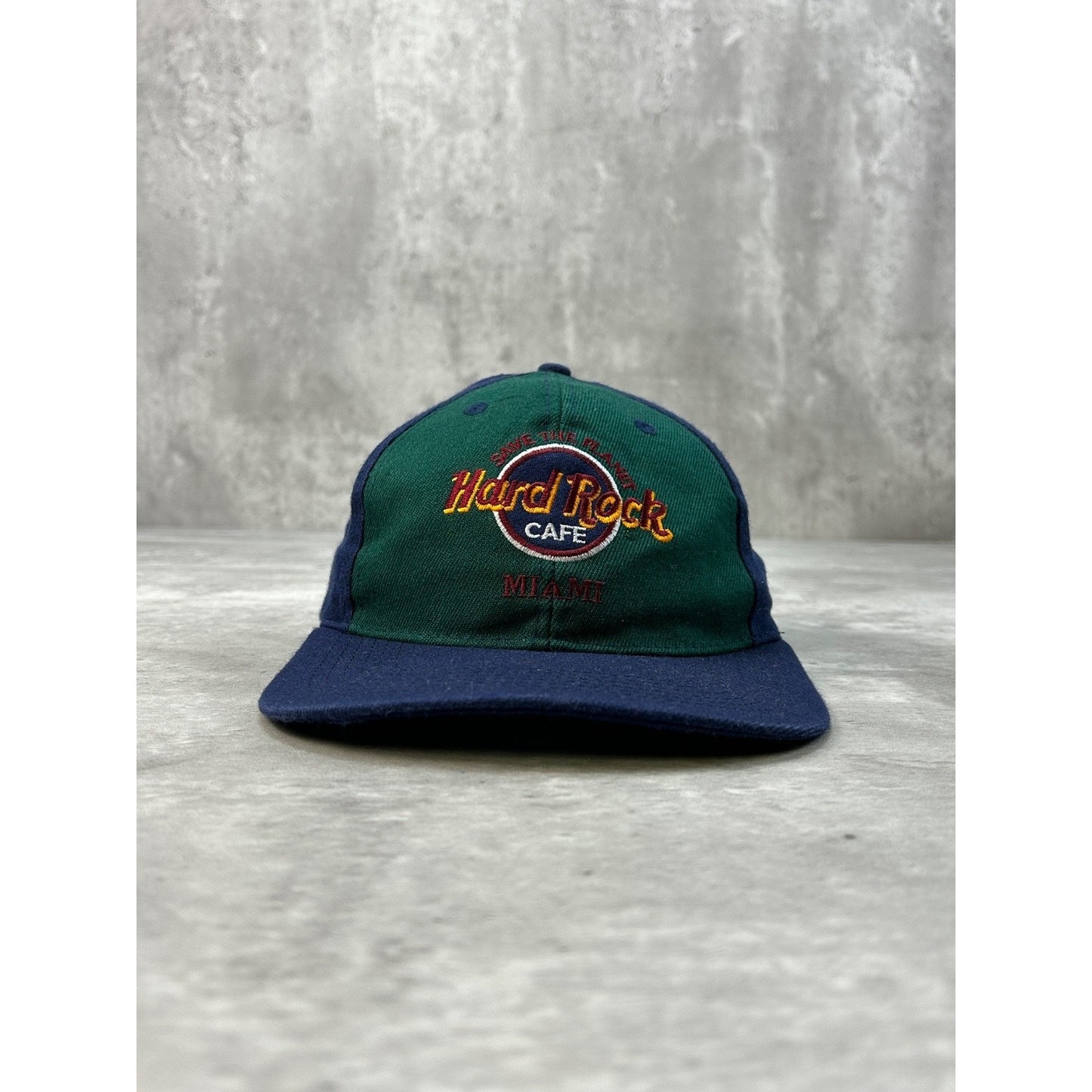 Vintage 90s Hard Rock Cafe Miami Embroidered Destination Snapback Hat OSFA
