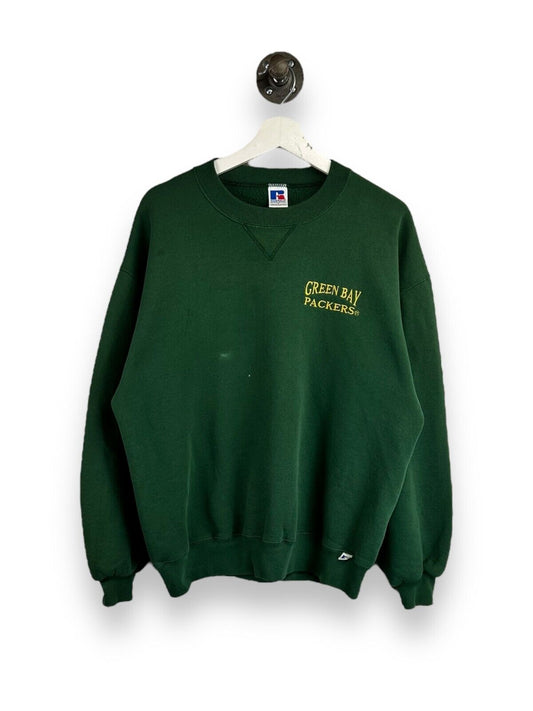 Vintage 90s Green Bay Packers NFL Embroidered Spellout Sweatshirt Size Large