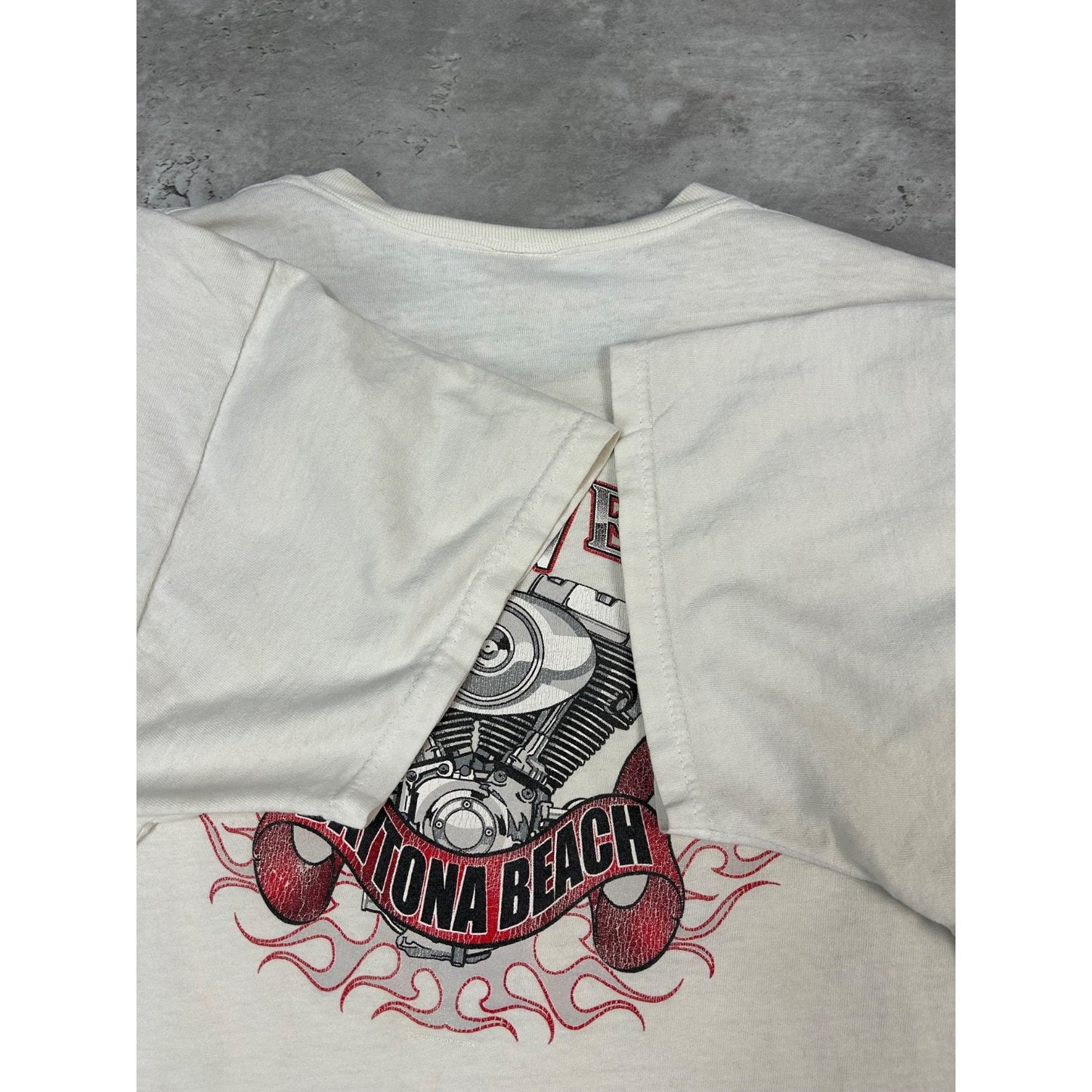 Vintage 2005 Daytona Bike Week Skull Graphic T-Shirt Size XL White