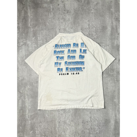 Vintage 90s Jesus Christ Chevy Parody Spellout Graphic T-Shirt Size XL White