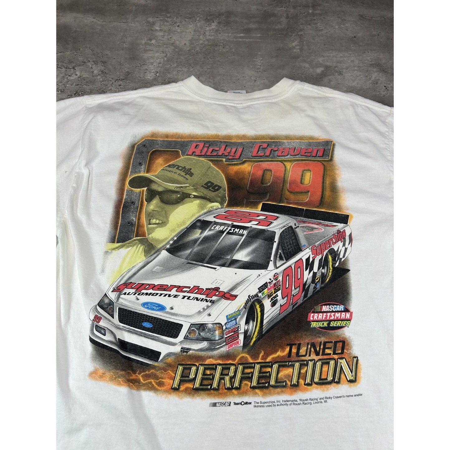 Vintage Ricky Craven #99 Nascar Superchips Automotive Tuning T-Shirt Size Large