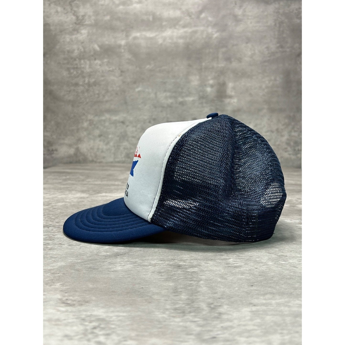 Vintage 80s/90s Sheenboro Quebec Fishing Destination Trucker Snapback Hat OSFA